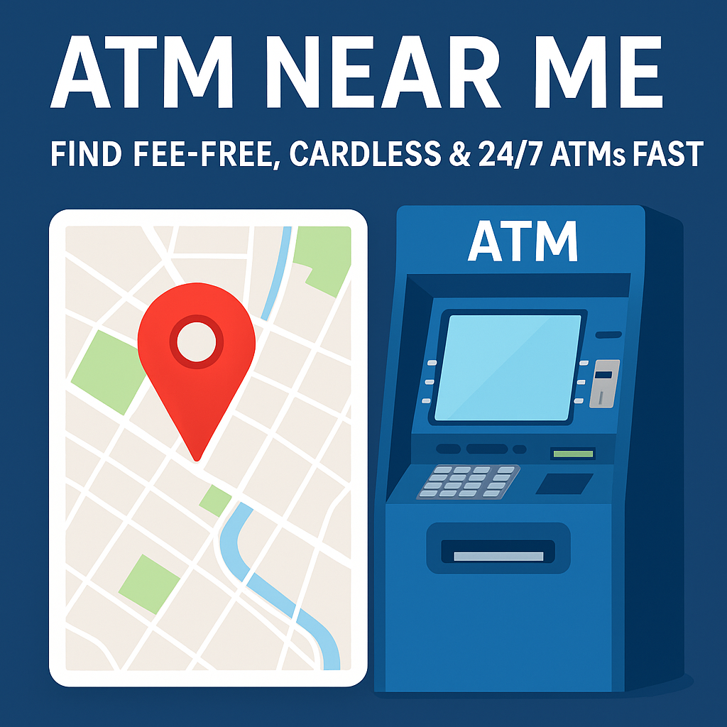 ATM Near Me map with 24/7 cardless and fee-free ATM locations in 2025